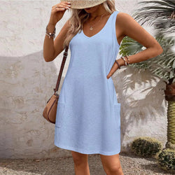 Image of Women's Casual Vest With Pockets Dress