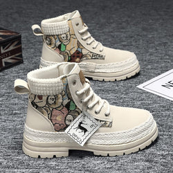 Image of Men's Casual All-match Worker Boot High-top Shoes