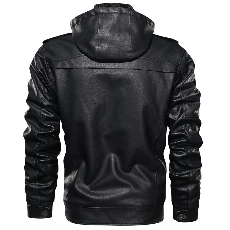 Image of Fashion Simple Men's Leather Short Jacket