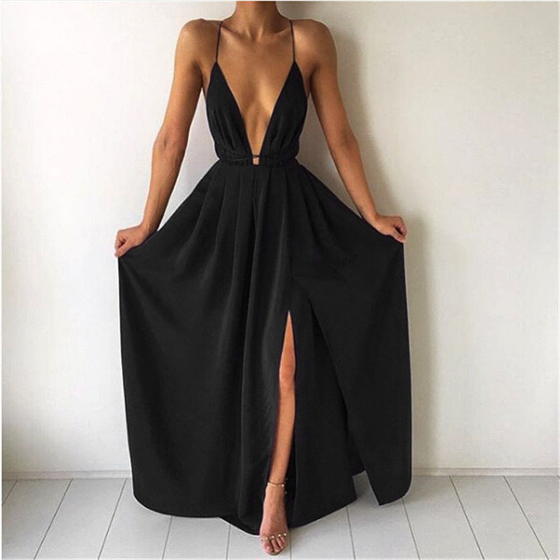 Image of Bigsweety Sexy Maxi Jurk Vrouwen Mouwloze Backless Boho Lange Jurk Bruidsmeisje Formele Summer Party Bandage Slit Jurk Vestidos