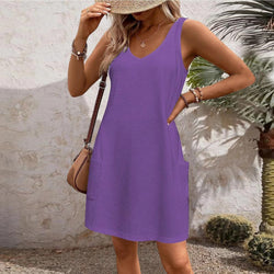 Image of Women's Casual Vest With Pockets Dress