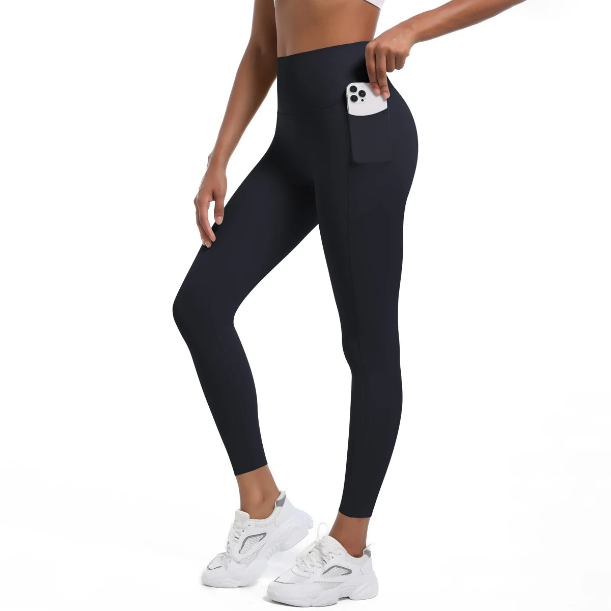 Image of Women'S Leggings Stretch Yoga Pants Tights with Pockets High Waist Push up Fitness Running Sportswear Solid Color Pants