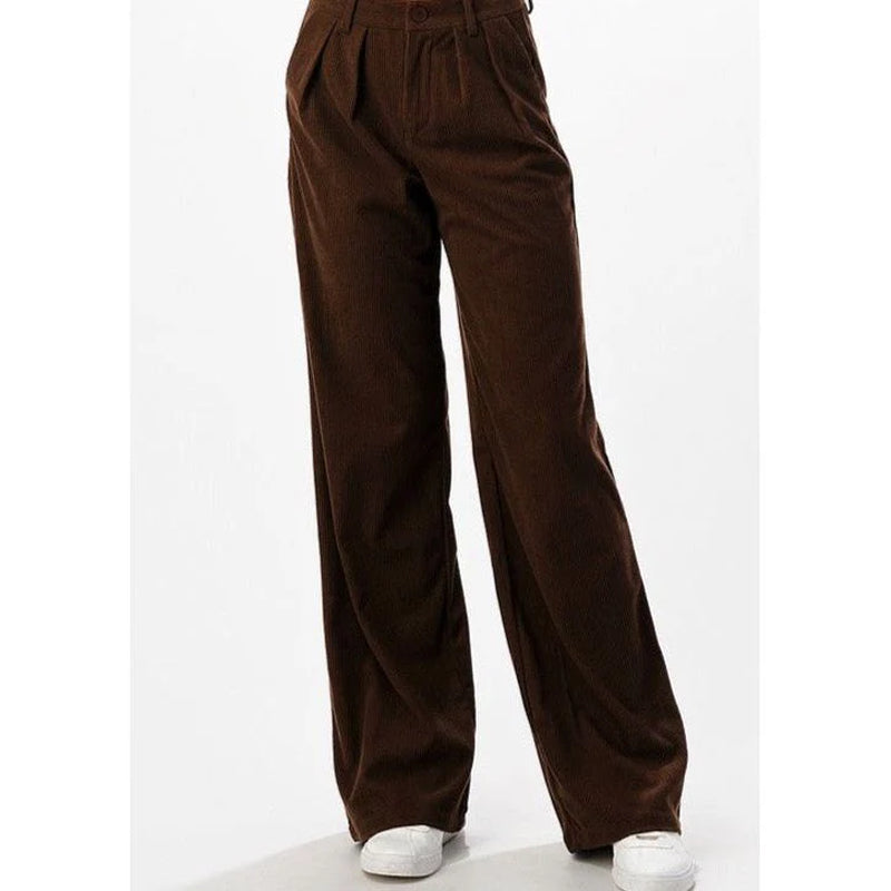 Erin Espresso Corduroy Wide Leg Pant