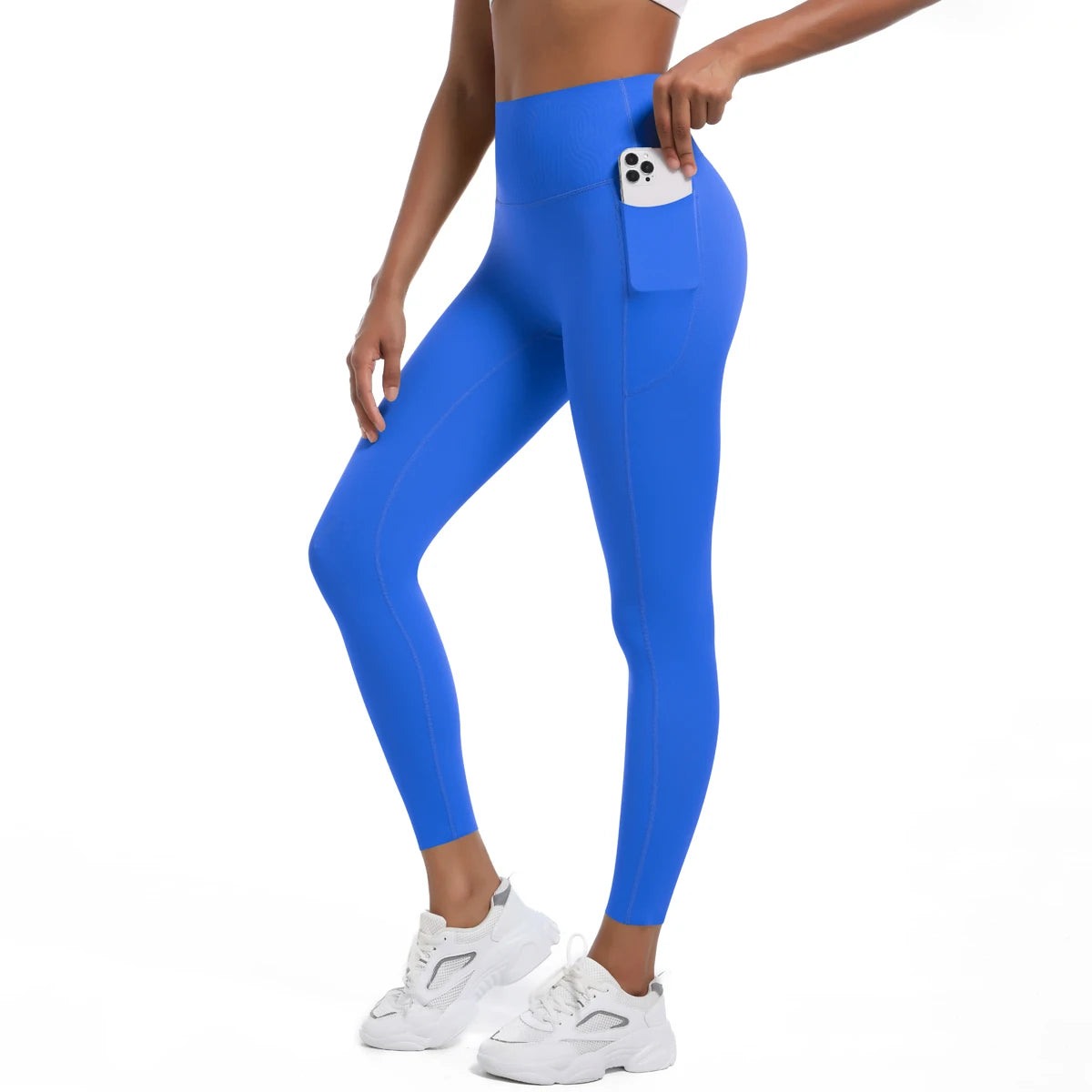 Women'S Leggings Stretch Yoga Pants Tights with Pockets High Waist Push up Fitness Running Sportswear Solid Color Pants