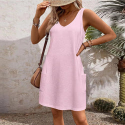 Image of Women's Casual Vest With Pockets Dress