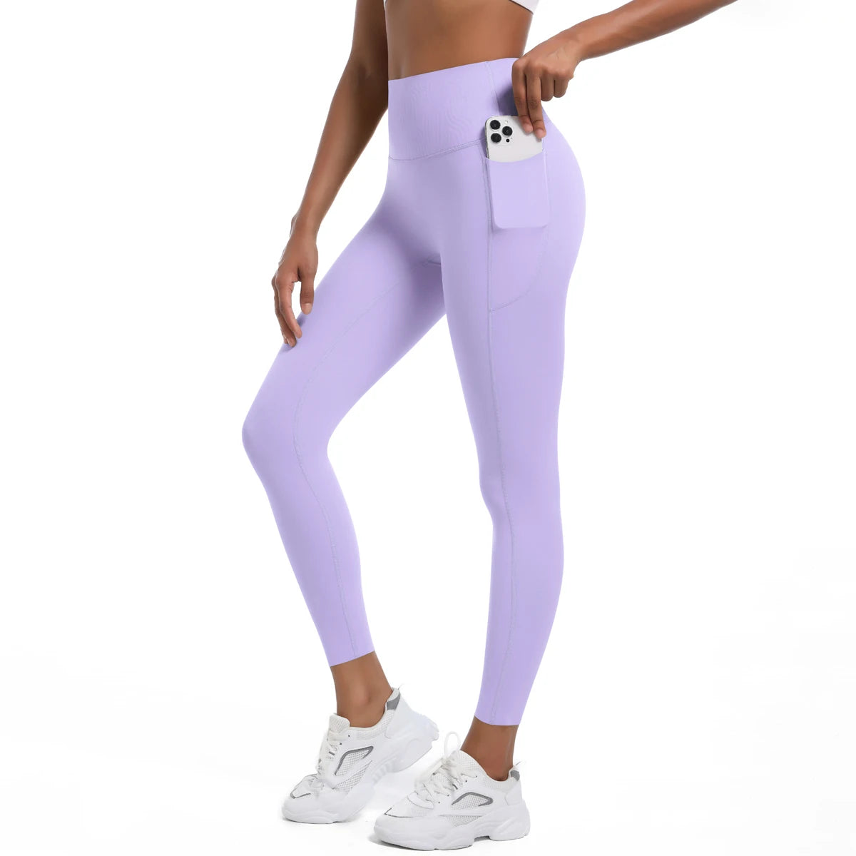 Image of Women'S Leggings Stretch Yoga Pants Tights with Pockets High Waist Push up Fitness Running Sportswear Solid Color Pants
