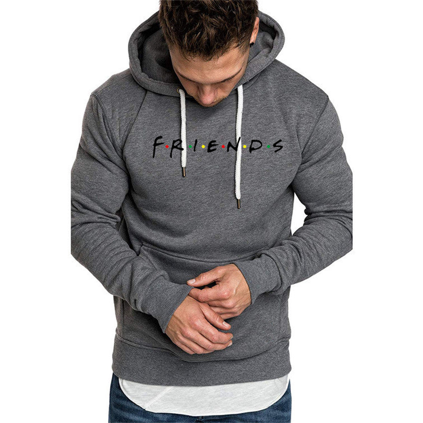 Image of Letter Printed Men's And Women's Hoodie Plush Casual Coat