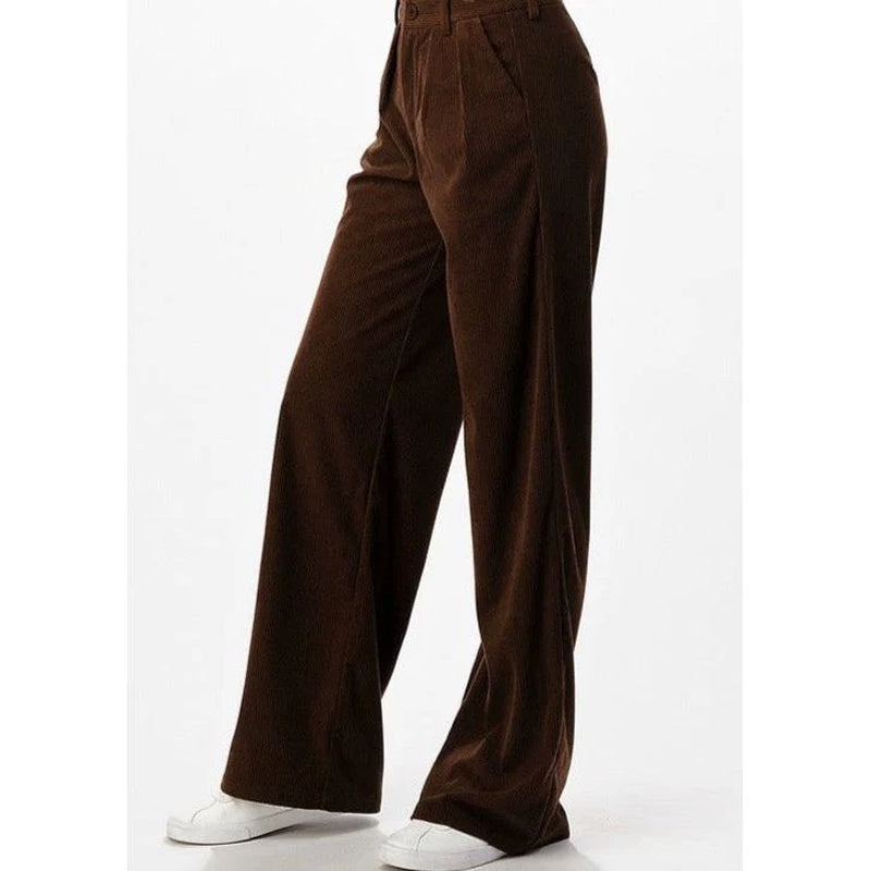 Erin Espresso Corduroy Wide Leg Pant