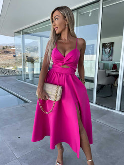 Image of Women's Fashion Hollowed-out Large Skirt Camisole Gown Dress