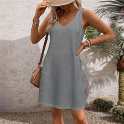 Image of Women's Casual Vest With Pockets Dress