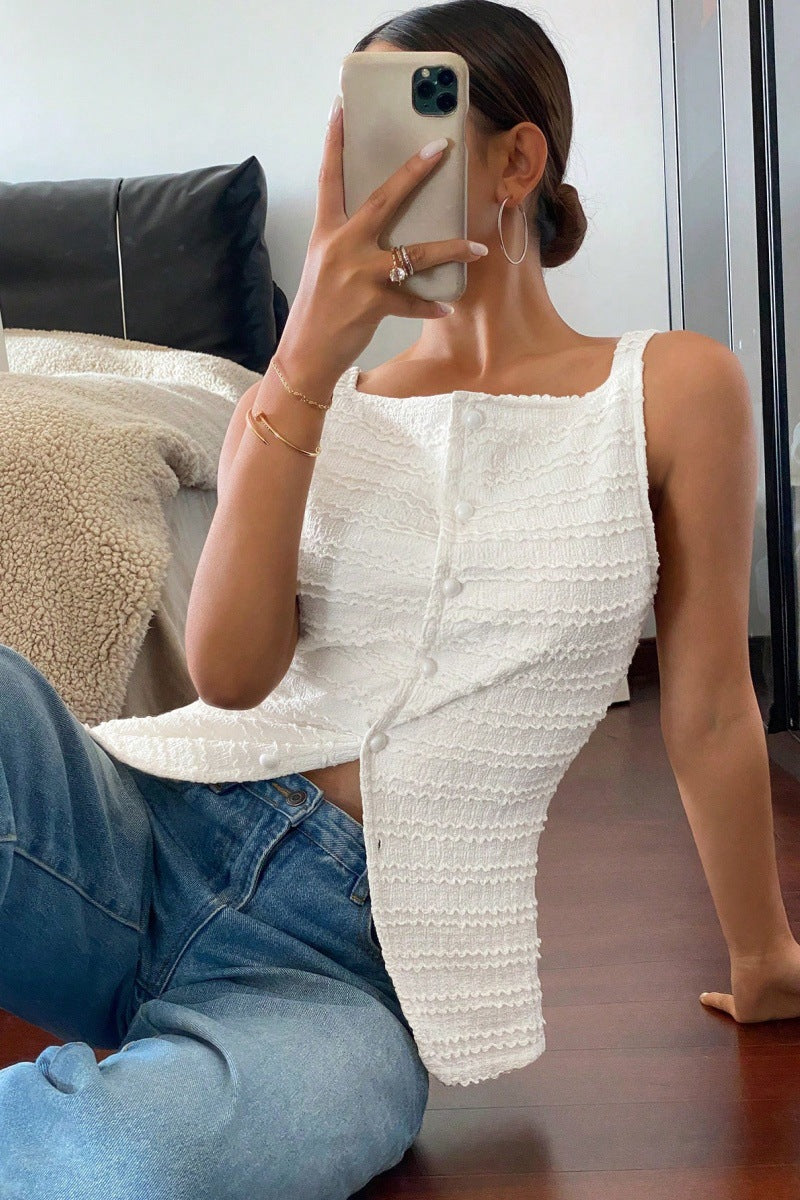 Image of Spring Sleeveless Vest Top Women's Clothing