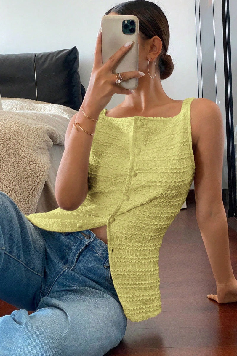 Image of Spring Sleeveless Vest Top Women's Clothing