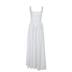 Image of Elegant Slim-fit Solid Color Dress Women