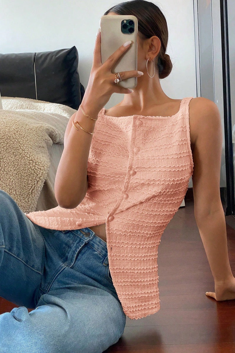 Image of Spring Sleeveless Vest Top Women's Clothing