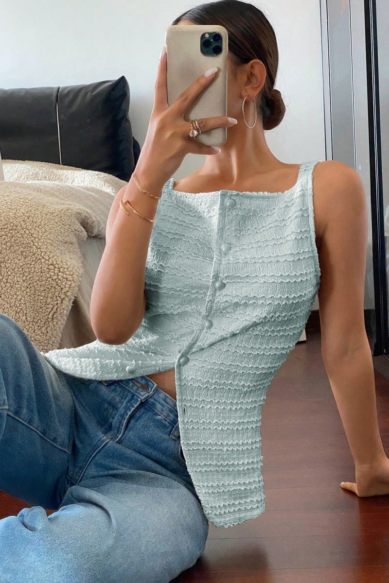 Image of Spring Sleeveless Vest Top Women's Clothing