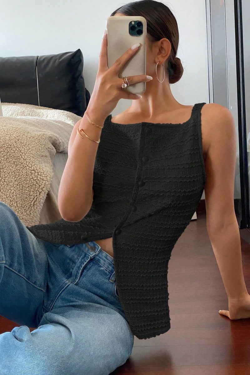 Image of Spring Sleeveless Vest Top Women's Clothing