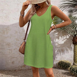 Image of Women's Casual Vest With Pockets Dress
