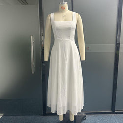 Image of Women's Fashion Square Collar Sling Temperament Waist-controlled Dress