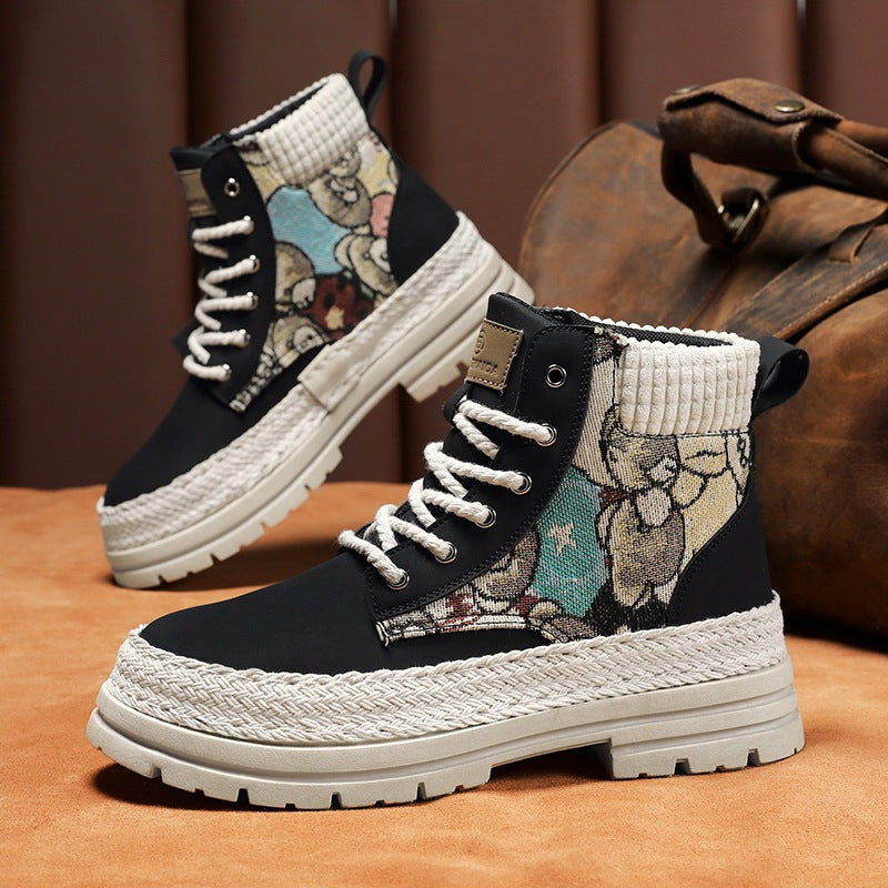 Image of Men's Casual All-match Worker Boot High-top Shoes