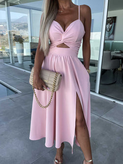 Image of Women's Fashion Hollowed-out Large Skirt Camisole Gown Dress