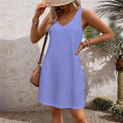 Image of Women's Casual Vest With Pockets Dress
