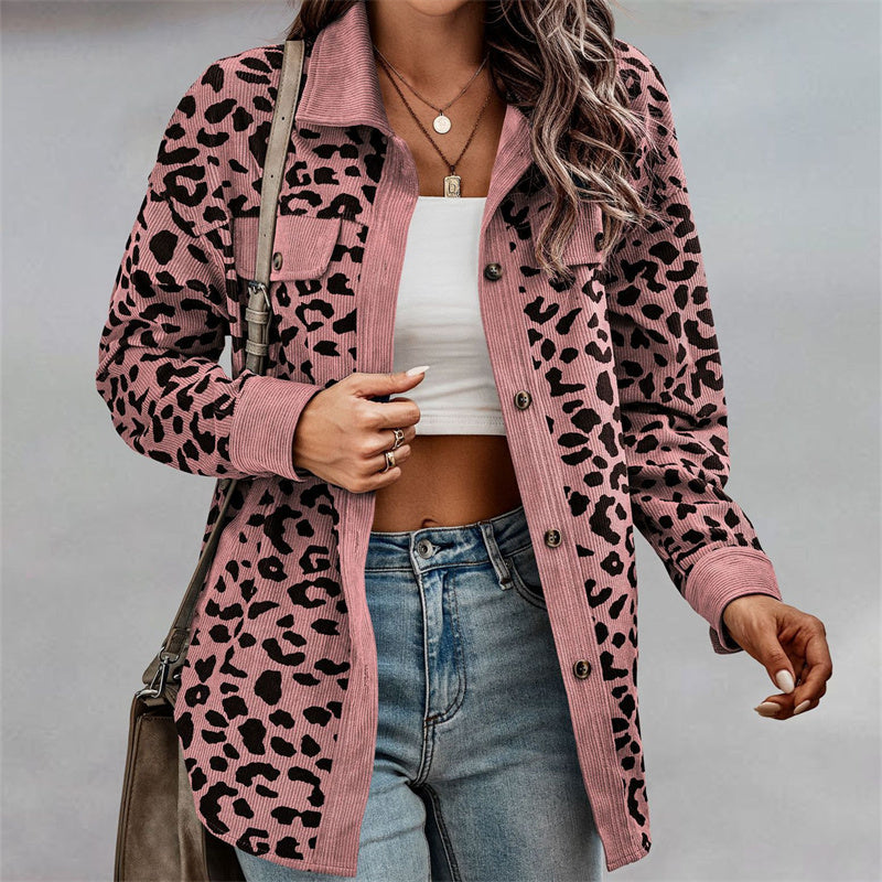 Image of Women's Fashion Leopard Print Long Sleeve Jacket