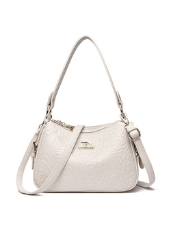 Image of Soft Leather Textured Ethnic Style Simple Versatile Large Capacity Shoulder Messenger Bag